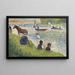 Studie av hästar och båtar för Badvakter i Asnières - Georges Seurat — inramlat konstverk på väggen