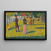 Landskap och personer Den rosa kjolen - Georges Seurat — inramlat konstverk på väggen