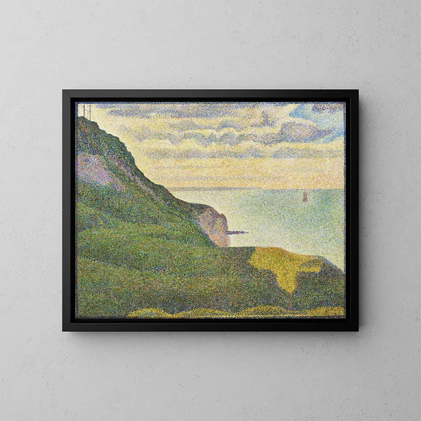 Marinemålning vid Port-en-Bessin, Normandie - Georges Seurat — inramlat konstverk på väggen
