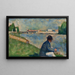 Studie för Badare vid Asnières - Georges Seurat — inramlat konstverk på väggen