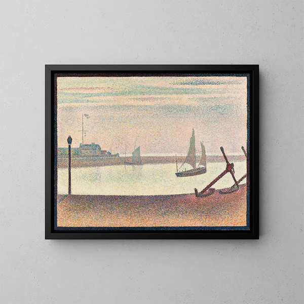 Le canal à Gravelines au crépuscule - Georges Seurat — inramlat konstverk på väggen