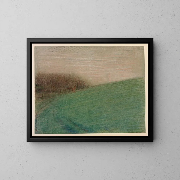 La Prairie - Georges Seurat — inramlat konstverk på väggen