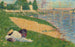 La Seine med Kläder på Stranden, Studie för Badhus vid Asnières - Georges Seurat — vy av konstverket