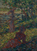 kvinna i en park - Georges Seurat — vy av konstverket