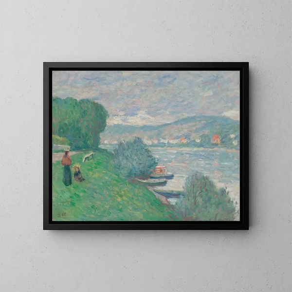 Bord de la Seine à Meulan - Georges d'Espagnat — inramlat konstverk på väggen