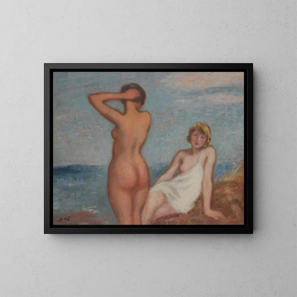 Les Baigneuses - Georges d'Espagnat — inramlat konstverk på väggen