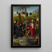 Kristus som bär korset med korsfästelsen, uppståndelsen med Emmaus-vandrarna - Gerard David — inramlat konstverk på väggen