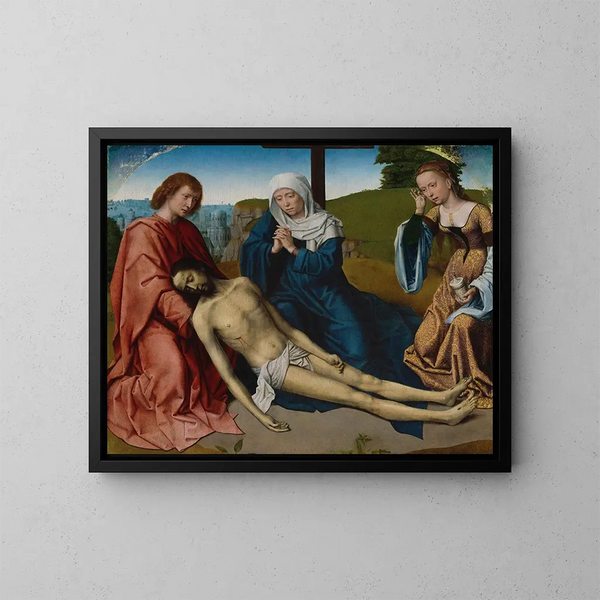 Lamentation sur le corps du Christ - Gerard David — inramlat konstverk på väggen