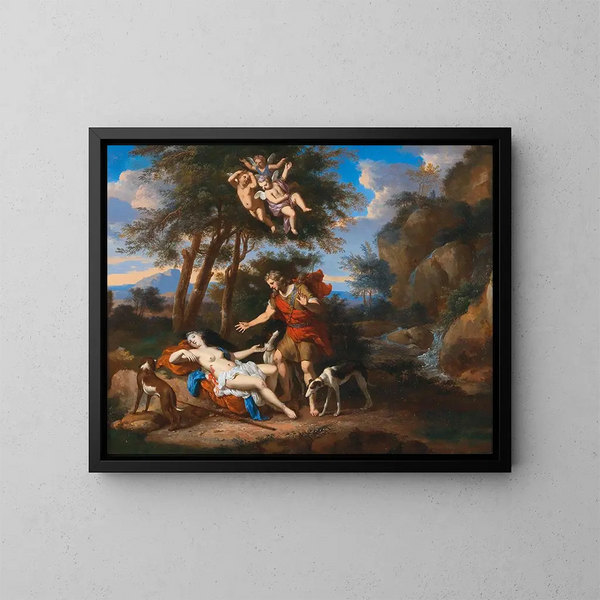 Venus och Adonis - Gerard Hoet — inramlat konstverk på väggen