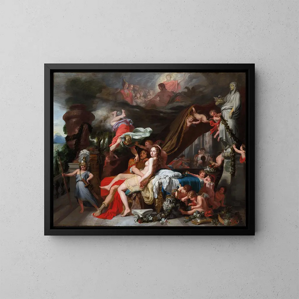 Hermès ordnar att Calypso ska frigöra Ulysses - Gerard de Lairesse — inramlat konstverk på väggen