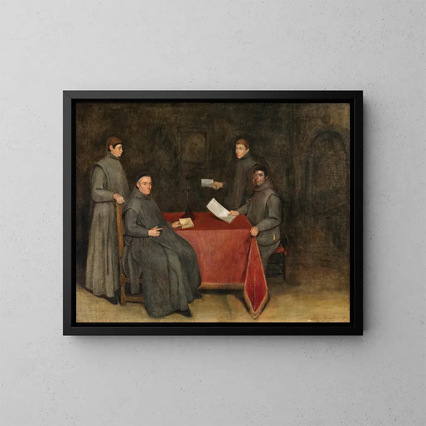 fyra franciskanska munkar - Gerard ter Borch — inramlat konstverk på väggen