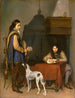 officer som skriver ett brev till en trumpetare - Gerard ter Borch — vy av konstverket