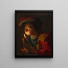 En pojke som blåser på en glöd - Gerard van Honthorst — inramlat konstverk på väggen