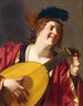 En kvinna som spelar lut - Gerard van Honthorst — vy av konstverket