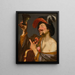 En glad violinist som håller ett roemer - Gerard van Honthorst — inramlat konstverk på väggen