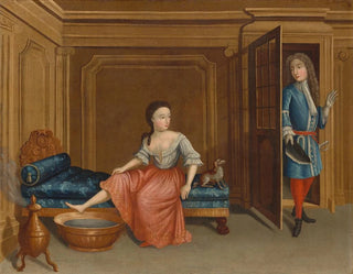 Gerardus Duyckinck I - Lady Undressing for a Bath.webp
