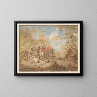 Gerardus Josephus Xavery - Landschap met vechtende ruiters.webp