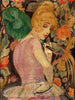 Portrait av Lili Elbe med en grön fjäderhandväska - Gerda Wegener — vy av konstverket