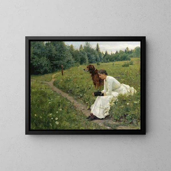 Idylle - Gerhard Munthe — inramlat konstverk på väggen