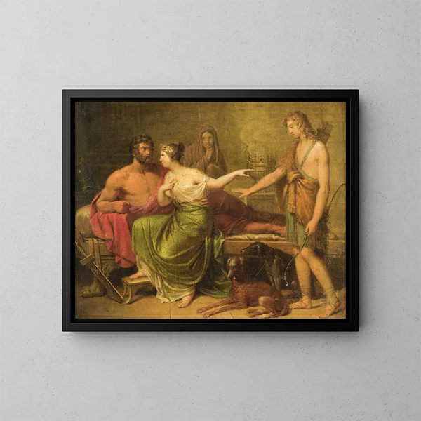 Hippolyte, Phèdre och Theseus - Tysk skola — inramlat konstverk på väggen
