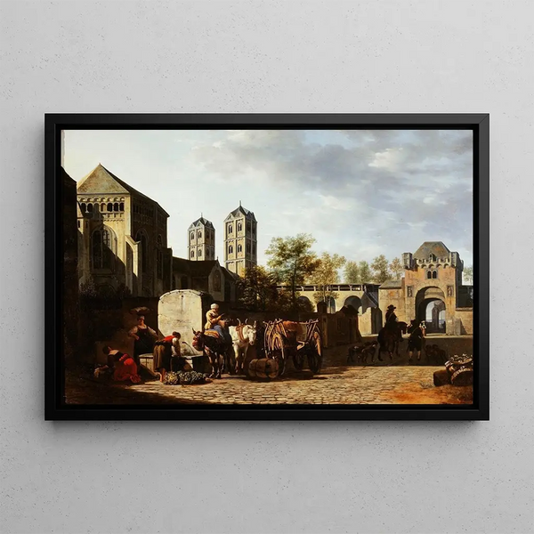 Gerrit Adriaensz Berckheyde - Fontaine publique et glise SaintGron Cologne.webp