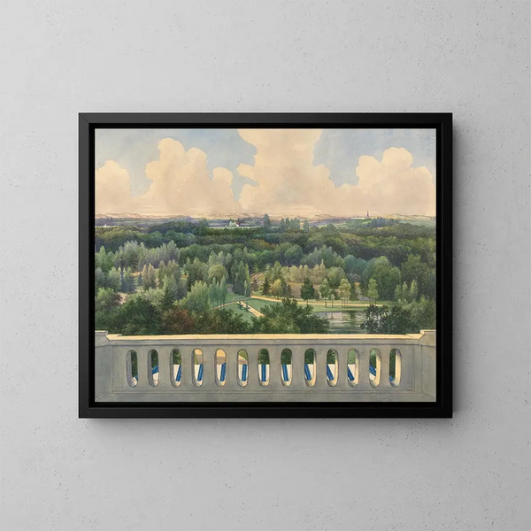 Vue de Boschbeek Groenendaal vers Leidschevaart et Zandvoort - Gerrit Jan Schouten — inramlat konstverk på väggen