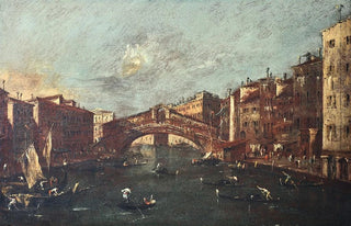Giacomo Guardi - A view of the Rialto Bridge Venice.webp