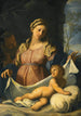 La Sainte Famille - Gian Domenico Cerrini — inramlat konstverk på väggen