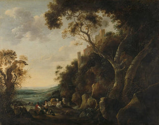 Gijsbert Gillisz de Hondecoeter - Landscape with Herdsmen.webp