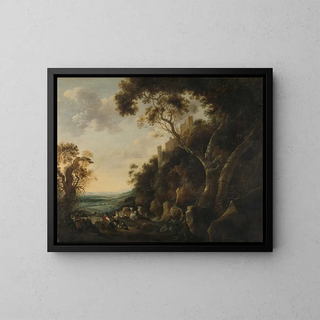 Gijsbert Gillisz de Hondecoeter - Landscape with Herdsmen.webp