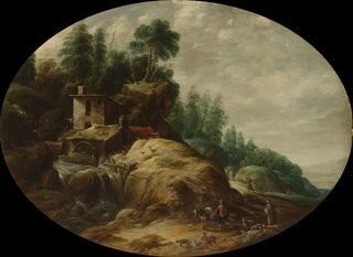 Gillis Peeters the Elder - Watermill by a Wooded Outcrop.webp