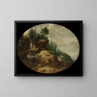 Gillis Peeters the Elder - Watermill by a Wooded Outcrop.webp