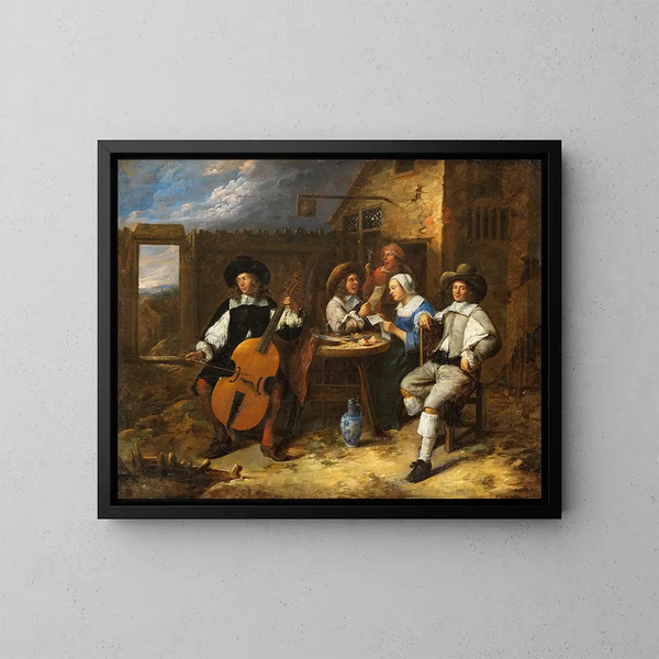 musikkompaniet - Gillis van Tilborgh — inramlat konstverk på väggen