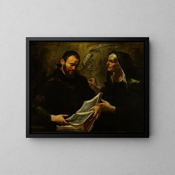 Saint Augustin och heliga Monique - Gioacchino Assereto — inramlat konstverk på väggen