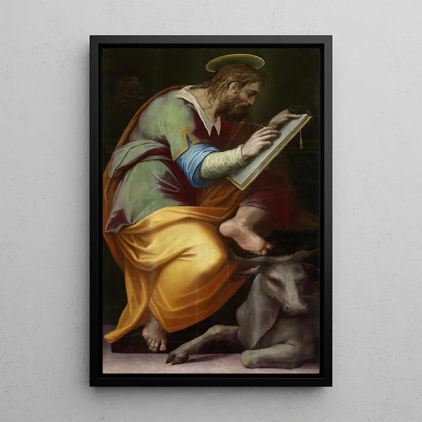 Saint Luc - Giorgio Vasari — inramlat konstverk på väggen