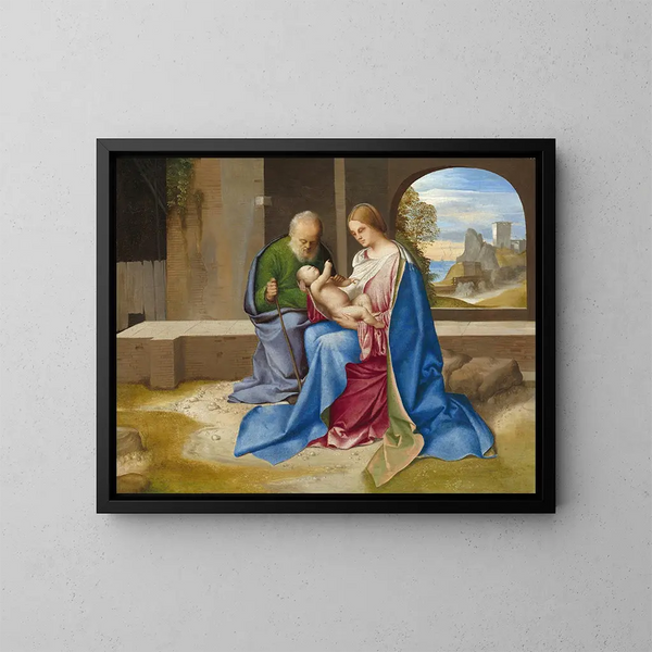 La Sainte Famille - Giorgione — inramlat konstverk på väggen
