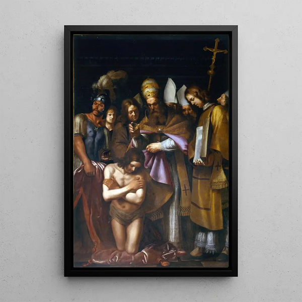 Baptême de Constantin - Giovanni Antonio Galli — inramlat konstverk på väggen