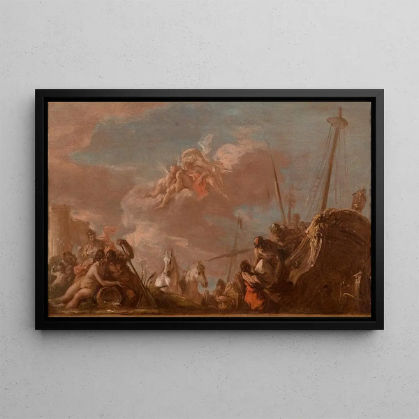 Giovanni Antonio Pellegrini - Le Dchargement en bord de Seine de marchandises en provenance de la Louisiane.webp