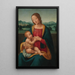 La Vierge à l'Enfant devant un paysage - Giovanni Antonio Sogliani — inramlat konstverk på väggen