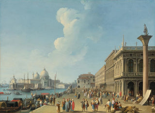 Giovanni Battista Cimaroli - Venice A View From The Piazzetta Looking West Towards The Dogana And Santa Maria Della Salute With The Zecca Biblioteca Sansoviniana And Column Of St Theodore.webp