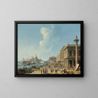 Giovanni Battista Cimaroli - Venice A View From The Piazzetta Looking West Towards The Dogana And Santa Maria Della Salute With The Zecca Biblioteca Sansoviniana And Column Of St Theodore.webp