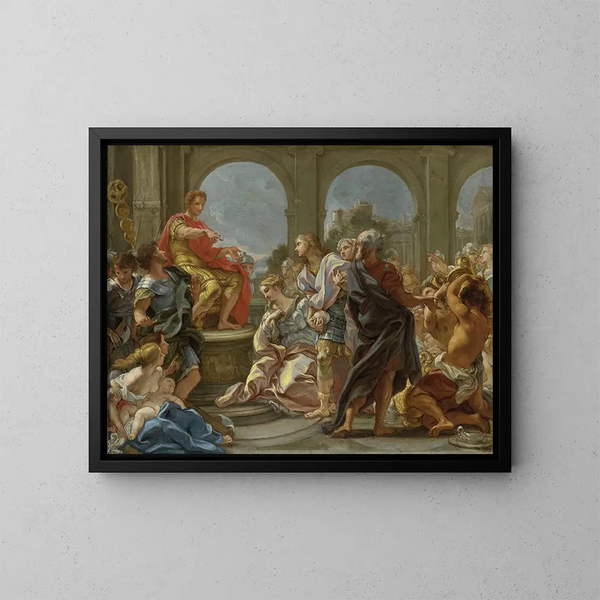 La Tempérance de Scipion - Giovanni Battista Gaulli — inramlat konstverk på väggen