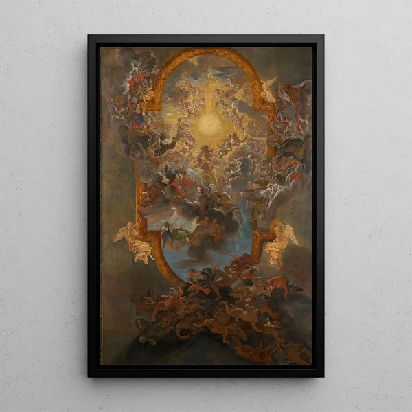 Le Triomphe du Nom de Jésus - Giovanni Battista Gaulli — inramlat konstverk på väggen