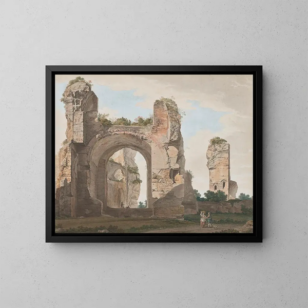 Vue des ruines des thermes de Caracalla - Giovanni Battista Lusieri — inramlat konstverk på väggen