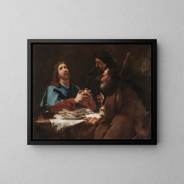 Le Souper à Emmaüs - Giovanni Battista Piazzetta — inramlat konstverk på väggen