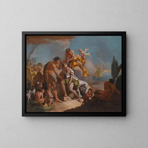Bacchus och Ariadne - Giovanni Battista Tiepolo — inramlat konstverk på väggen