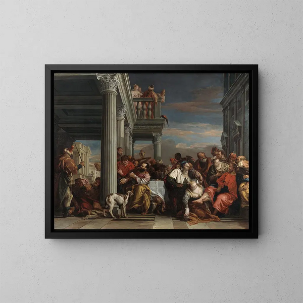 Jesus i Simon den Färrdiges hus - Giovanni Battista Tiepolo — inramlat konstverk på väggen