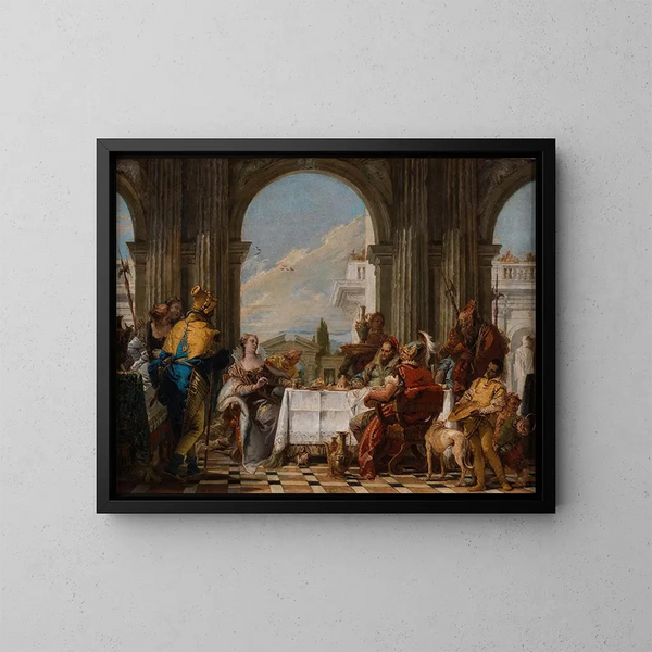 Le Banquet de Cléopâtre - Giovanni Battista Tiepolo — inramlat konstverk på väggen