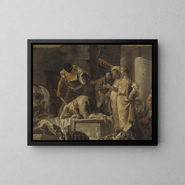 Johannes Döparens halshuggning - Giovanni Battista Tiepolo — inramlat konstverk på väggen