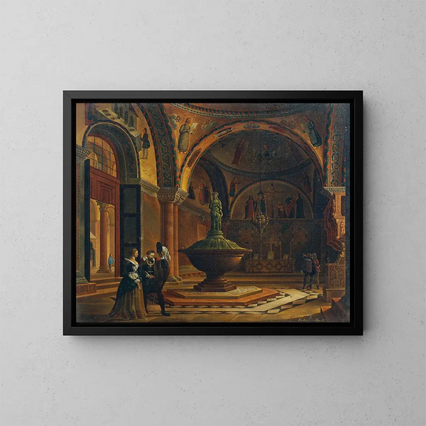 L'intérieur du baptistère de San Marco à Venise - Giovanni Battista de Pian — inramlat konstverk på väggen